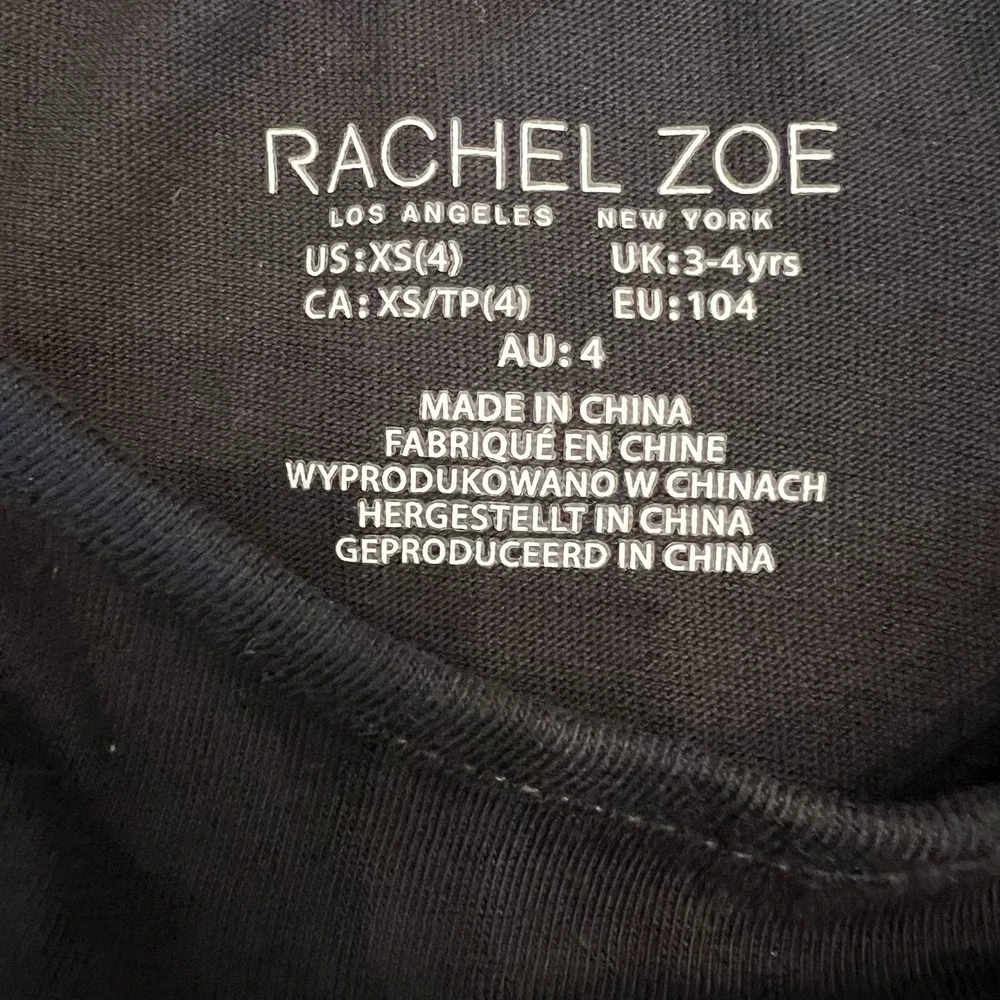 Rachel Zoe Black Lace Eyelet flutter sleeve Knotted toddler girls's Size‎ 4T NEW